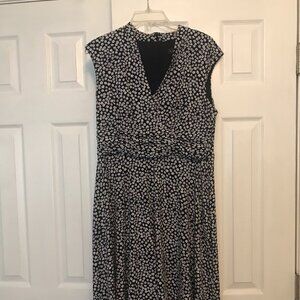 Jessica Howard Navy Blue Flower Print Summer Midi Dress